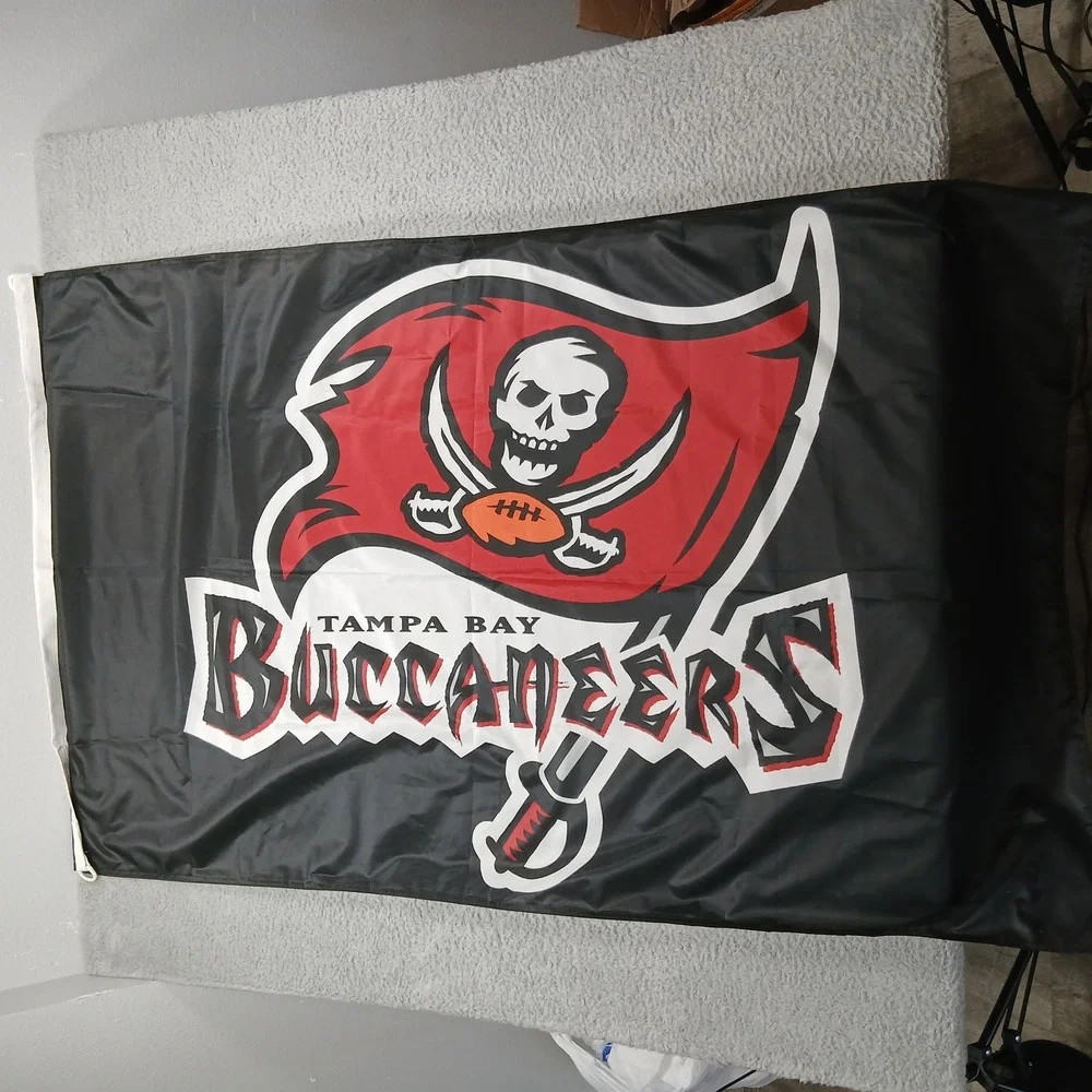 Tampa Bay Buccaneers Flag NFL Team Logo Black Red‎ Wall Banner
